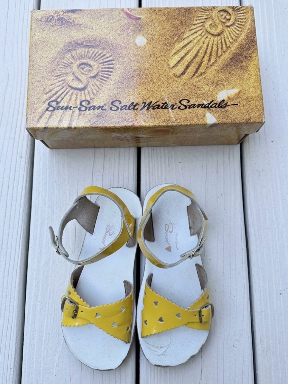 Salt Water Sun- San Sweetheart Sandals - Ocean House Yellow, Size 12